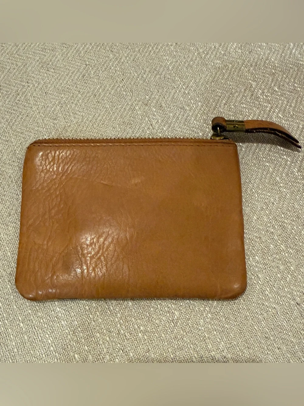Madewell Leather Rainbow Wallet- Tan with Multicolor Stripes